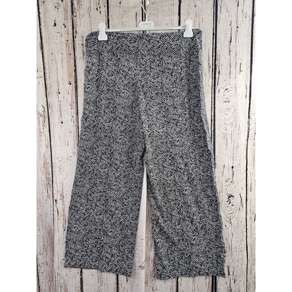 J Jill Wearever Full Leg Pants Women L Petite Black White Stretch Academic Comfy - Picture 3 of 4